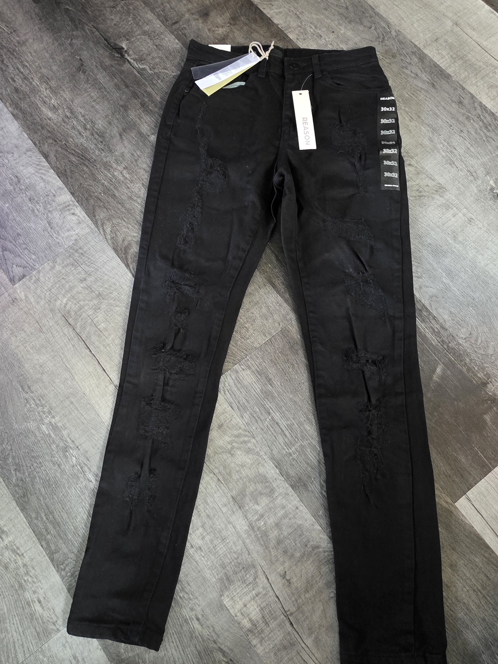 Reason Black Distressed Skinny Jeans